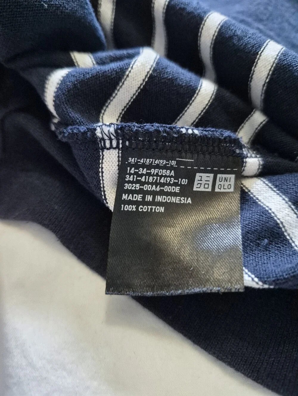 Uniqlo Navy Stripe Long Sleeve Mens Sweater Medium Nautical Preppy